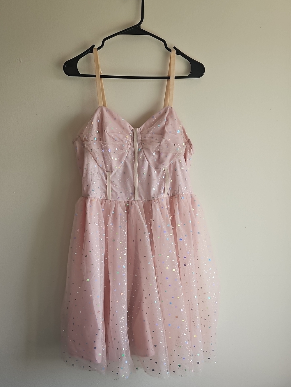 Pink Sequin Tulle Party Dress